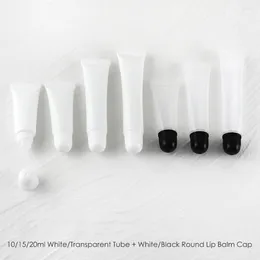 Storage Bottles 10g 15g 20g Lipstick Squeeze Bottle 10ml 15ml 20ml Empty Lip Gloss Refillable Container Plastic Soft Tube