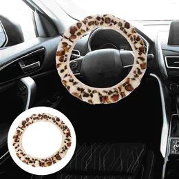 Steering Wheel Covers Elasticity Leopard Print Cover Protector For Plush Racing