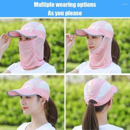 Berets Neck Protection For Men Silk Scarf UV Outdoor Cap Mask Sunscreen Veil Anti-uv Face Cover Ma V7R4