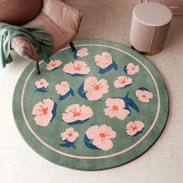 Carpets Crystal Velvet Round Carpet Ins Creative Living Room Bedroom Bedside Blanket Home Desk Swivel Chair Floor Mat Retro Rug