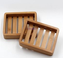 100pcs arrival Portable Soap Dishes Creative simple bamboo manual drain soap box Bathroom bathroom Japanese style soap8455705