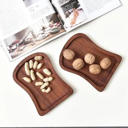 Tea Trays Japanese Style Wooden Tray Coffee Restaurant Small Food Plate Storage Po Props Dessert Wood Tableware