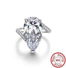 Water Drop 15ct Moissanite Diamond Ring 100 Real 925 sterling Silver Engagement Wedding Band Rings For Women Bridal Jewelry7668295