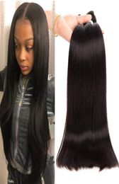 Malaysian Human Hair Extensions 3040inch Longer Inch 3 Bundles Virgin Remy Hair Weaves Silky Straight Natural Black Wefts3876298