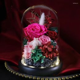Decorative Flowers Home Decor Eternal Flower Rose Simulation Decoration Indoor Tabletop Ornaments Creative Nordic Valentine's Birthday Gift