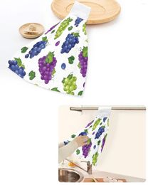 Towel Farm Grapes Hand Towels Home Kitchen Bathroom Dishcloths With Hanging Loops Quick Dry Soft Absorbent