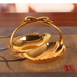 Plates Zinc Alloy Fruit Trays Swan Shaped Snack Candys Storage Containers Creative Household Metal Dessert Nut