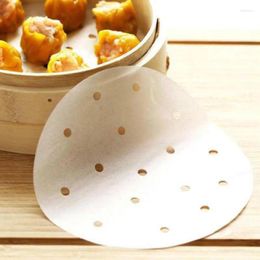 Baking Tools 100pc 9 Dim Sum Paper Perforated Liners Round For Bamboo Steamer Air Fryer