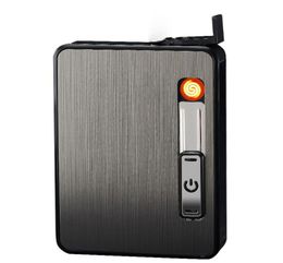 Creative Cigarette Case With USB Charging Lighter Windproof Automatic Popup Cigarette Electronic Lighter Portable Smoking Accesso3429420