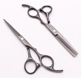 C1005 60039039 17cm Customized Logo Black Hairdressing Scissors Factory Cutting Scissors Thinning Shears Professional2395426