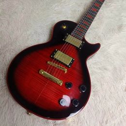 In Stock New Arrival Custom Electric Guitar LP Custom Model In Red Burst 2403