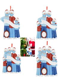 2020 DIY Name Blessings Snowman Christmas Tree Hanging Pendant PVC Spot Mask New Christmas Decorations Santa Claus Ornaments flat 4469016