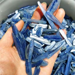 Decorative Figurines Natural Gemstone Blue Kyanite Crystals Flat Bar Slice Cyanite Mineral Quartz Tumbled Gravels Healing Stones Garden Tank