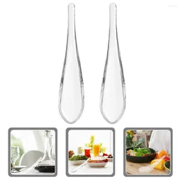 Spoons 2 Pcs Glass Spoon Kitchen Scoop Essentials Bird's Nest Soup Dumpling Porridge Restaurant