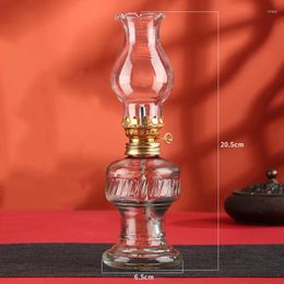 Candle Holders Classic Oil Lamp With Glass Shade Red Kerosene Lantern