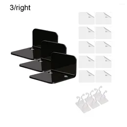 Decorative Plates 3pcs Acrylic Easy Installation Wall Shelves-Rack Stylish And Multifunctional Storage Solution Black