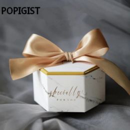 Accessories Creative Wedding Candy Boxes with Grey Ribbons Paper Favour Bags Marble Printed Chololate Container Souvenir 30