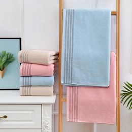 Towel Stripe 1 Pcs Pure Cotton Bath Dobby Solid Colour Use For Four Season No Hair Loss Fade Super Comfortable Bad Handdoek