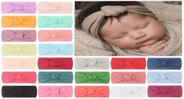Summer new children039s headwear baby solid nylon knotted wide brimmed headband double knotted Headbands1221641