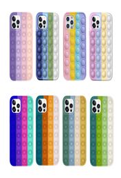 Silicone popitfidget phone cases for iPhone 13 12 11 Pro Max XS XR 6S 7G 8G Samsung A02 A32 A03S S21 A22 S20 anti anxiety relive8340537