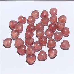 Decorative Figurines Natural Strawberry Shape Rose Quartz Crystal Stone Crafts Home Decor Gifts Labradorite Heart Crystals Crafts10pcs