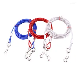 Dog Collars Dogs Leads Tie Out Cable & Stake Set 9.8/16.4/32.8ft Steel Wire For Outdoor