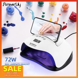 Guns Smart Sensor Uv Led Nail Dryer Lamp Portable 72w Nail Curing Uv Lamp Nail Art Gel Polish Fast Drying Manicure Pedicure Hine