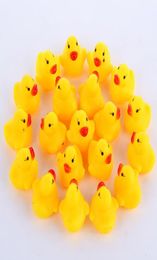 100pcslot Squeaky Rubber Duck Duckie Bath Toys Baby Shower Water for baby Children Birthday Favours Gift 2203152581092