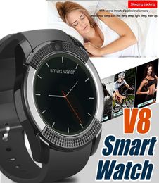 V8 Smart Watch Wristband Watchband With 03M Camera SIM IPS HD Full Circle Display For Android System With Box8326361