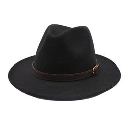 Seioum New Fashion Style Wide Brim Women Felt Hat Wool Soild Fedora Cap For Women Retro Hat elegant Ladies Jazz Wool Caps5121264