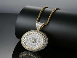 hip hop target diamonds pendant necklaces for men luxury necklace golden silver jewelry real gold plated copper zircons Cuban chai5302753