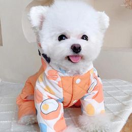 Dog Apparel Warm Jumpsuit Winter Clothes Pet Coat Cotton Jacket Pomeranian Clothing Poodle Bichon Schnauzer Small Costumes