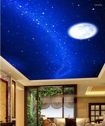 Wallpapers Custom Po Wallpaper Large 3D Stereo Romantic Ceilings Fantasy Night Sky Ceiling Mural