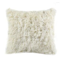 Pillow Lovely Coral Fur Fleece Cover 45x45cm Plush Furry Home Bed Room Throw Case Sofa Decor