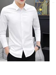 Men's Dress Shirts Casual Work Shirt Long Sleeve Arrival Slim-fit Business Top Fashion Brand Solid Colour Large Size M-5XL