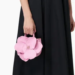 Drawstring Design Flower Clutches Bag 2024 Women's Elegant Handbag Party Evening Shoulder Wedding Purse Girls Small Totes