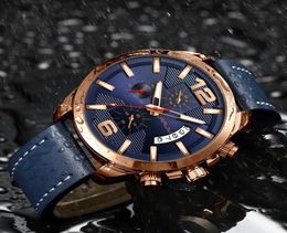 CRRJU Luxury Multifunction Chronograph Men Wristwatch Fashion Military Sport Waterproof Leather Male Watch Relogio Masculino6851951
