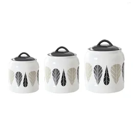 Storage Bottles Ceramic Jar With Lid Tea Canister For Loose Snack Rice