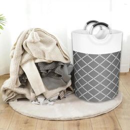 Laundry Bags Basket Hamper Collapsible Portable Handle Rhombus Print Moisture Proof Dirty Clothes Storage Bag Breathable Home Dorm