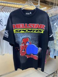 Hellstar No Guys No Glory Maratho Tee Wash 1:1 Pure Cotton Men's and Women's Casual Short T