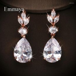 Stud Earrings Emmaya Dazzling Waterdrop Shape Zirconia Design Earring Women Bridal Wedding Party Fashion Statement Distincitive Jewellery