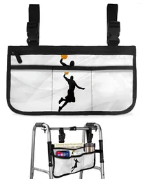 Storage Bags Basketball Sport Grey Wheelchair Bag With Pockets Armrest Side Electric Scooter Walking Frame Pouch