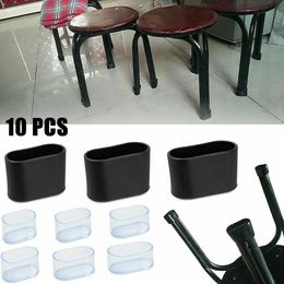 Oval Covers Chair Leg Cap Table Feet 10Pcs PVC Patio Rubber Floor Protectors Furniture Home Supplies Office Durable