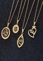 Pendant Necklaces Middle East Arabia Muslim Necklace Stainless Steel Gold Colours Women Islamic Religious Jewerly Gift9840270