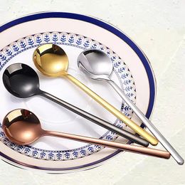 Coffee Scoops Premium 304 Stainless Steel Tea Spoon Set - Elegant Gold Small Round Bird's Nest And Honey Dessert Stirrin