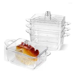 Disposable Cups Straws 20pcs High Quality Dessert Box 80ML Small Jelly Pudding Sushi Packaging Boxes Transparent Hard Plastic With Lids