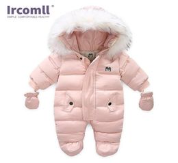 Ircomll Thick Warm Infant Baby Jumpsuit Hooded Inside Fleece Boy Girl Winter Autumn Overalls Children Outerwear Kids Snowsuit T2001803687