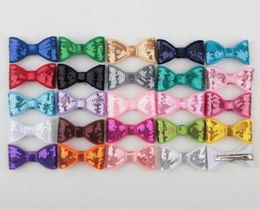 5cm Newborn Sequins Hair Bows Hair Clips Solid Flower Bowknot with Paillettes for Baby Girls Hair Accessories YH4647726067