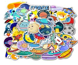 50pcsSet Cartoon Cute UFO Sticker Pack Stationery Guitar Sticker Small Fresh HandPainted Celestial Planet Suitcase Stickers1004364