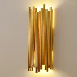 Wall Lamp Post Modern Light Luxurious Golden A Living Room Television Background Originality Personality Concise Bedside
